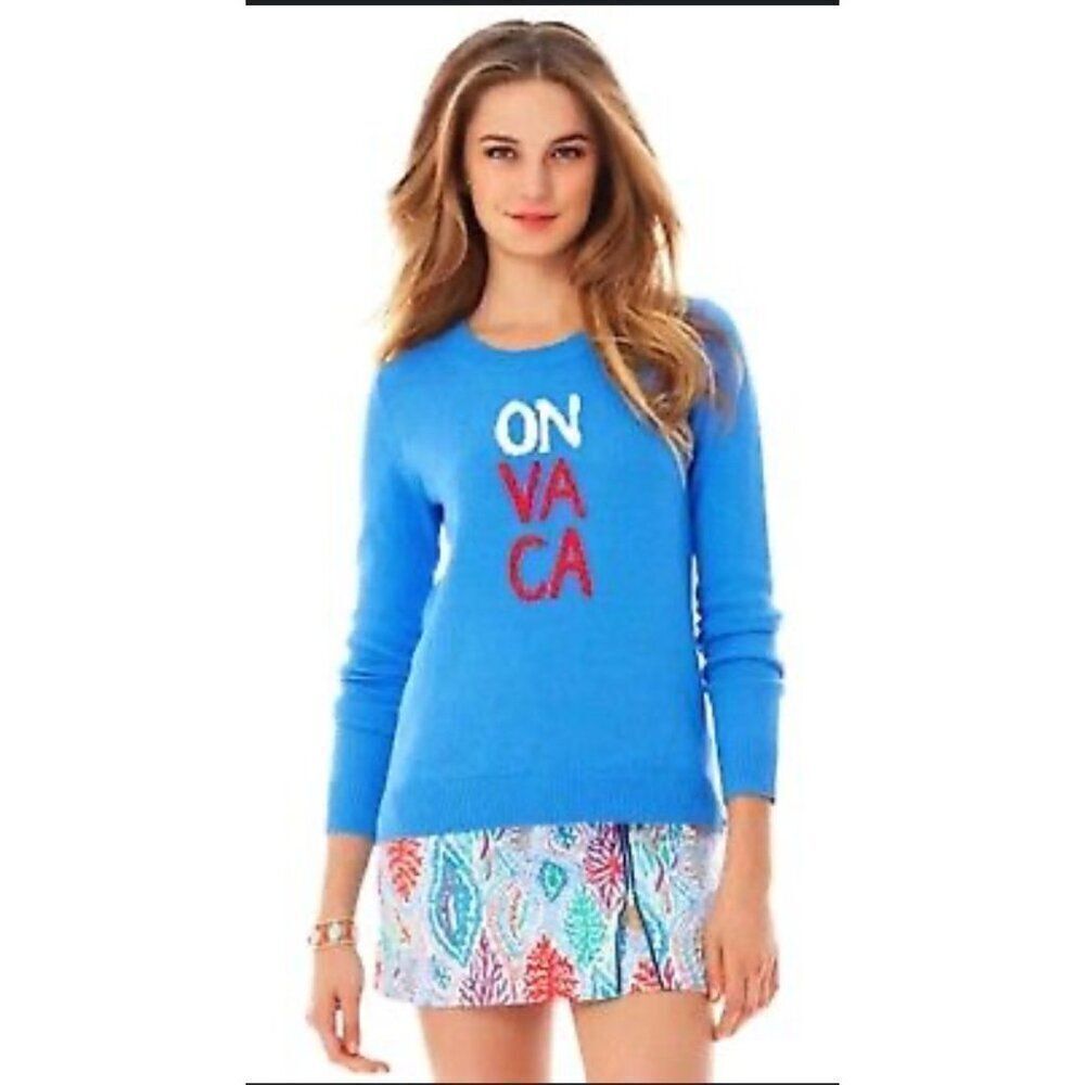 Lilly Pulitzer Sybil Women ON VA CA Long Sleeve Sweater Size M